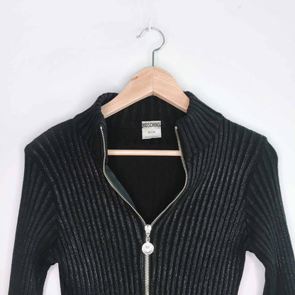 Vintage Moschino ribbed wool cardigan sweater - size Small
