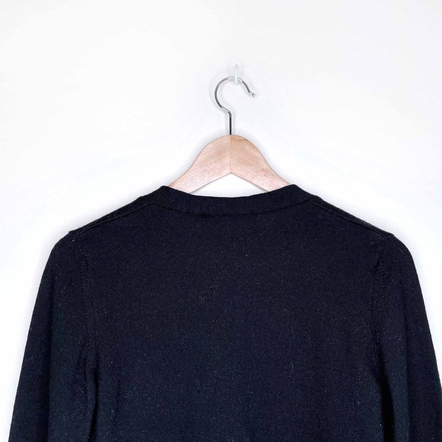 love moschino black wool cardigan with ruched tie sides - size 6