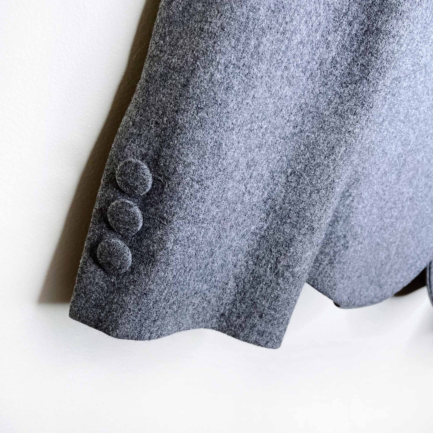 moschino couture grey wool-cashmere ruched blazer - size 8