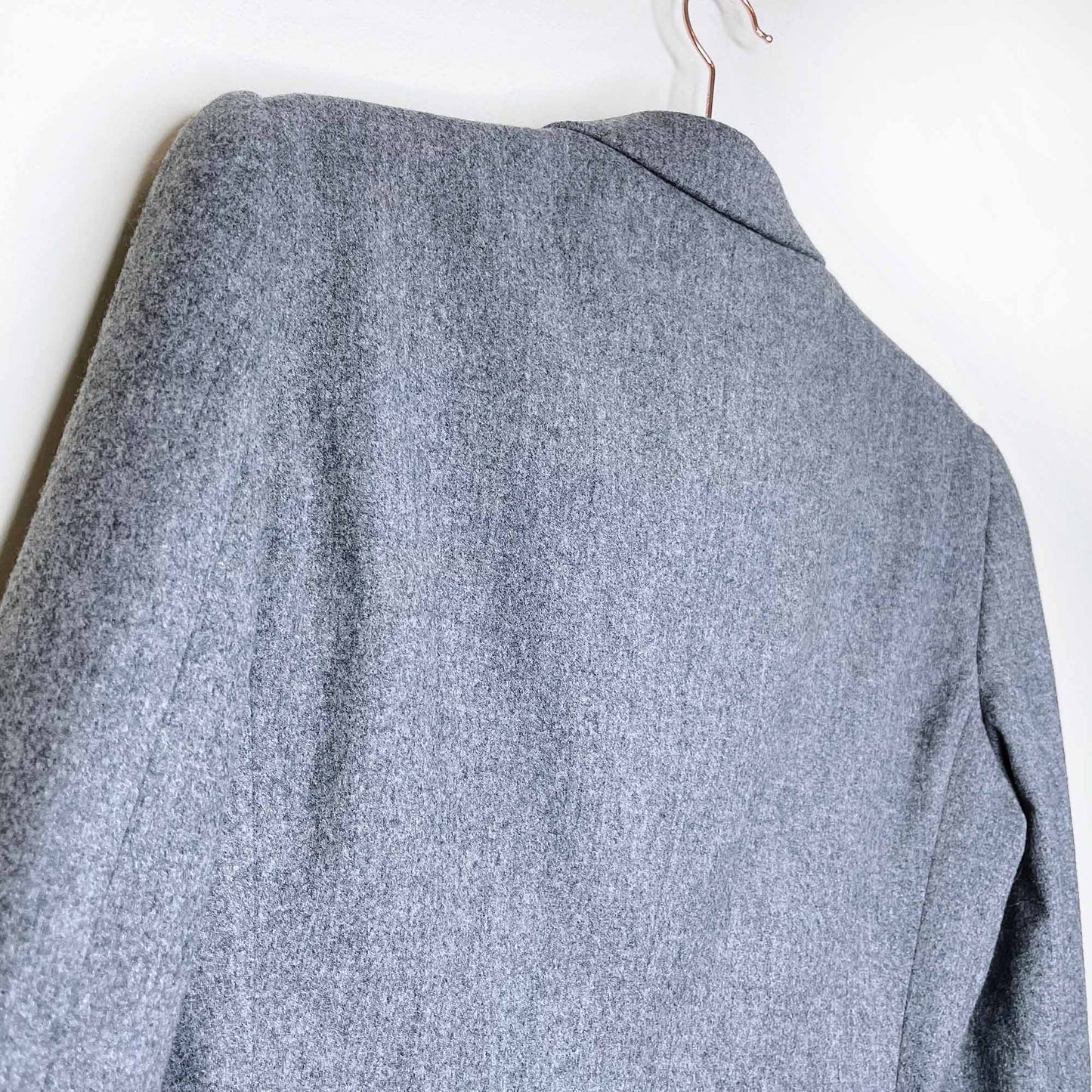 moschino couture grey wool-cashmere ruched blazer - size 8