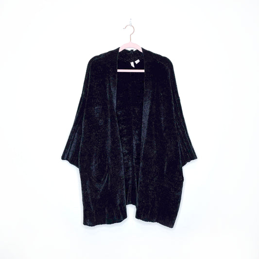 moth black oversized chenille open cardigan - size small