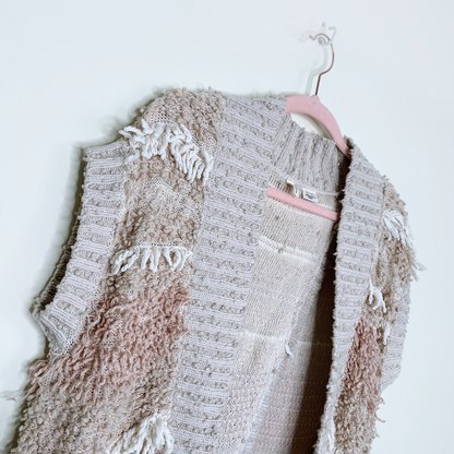 moth quinta boho fringe sweater vest - size xs/sm