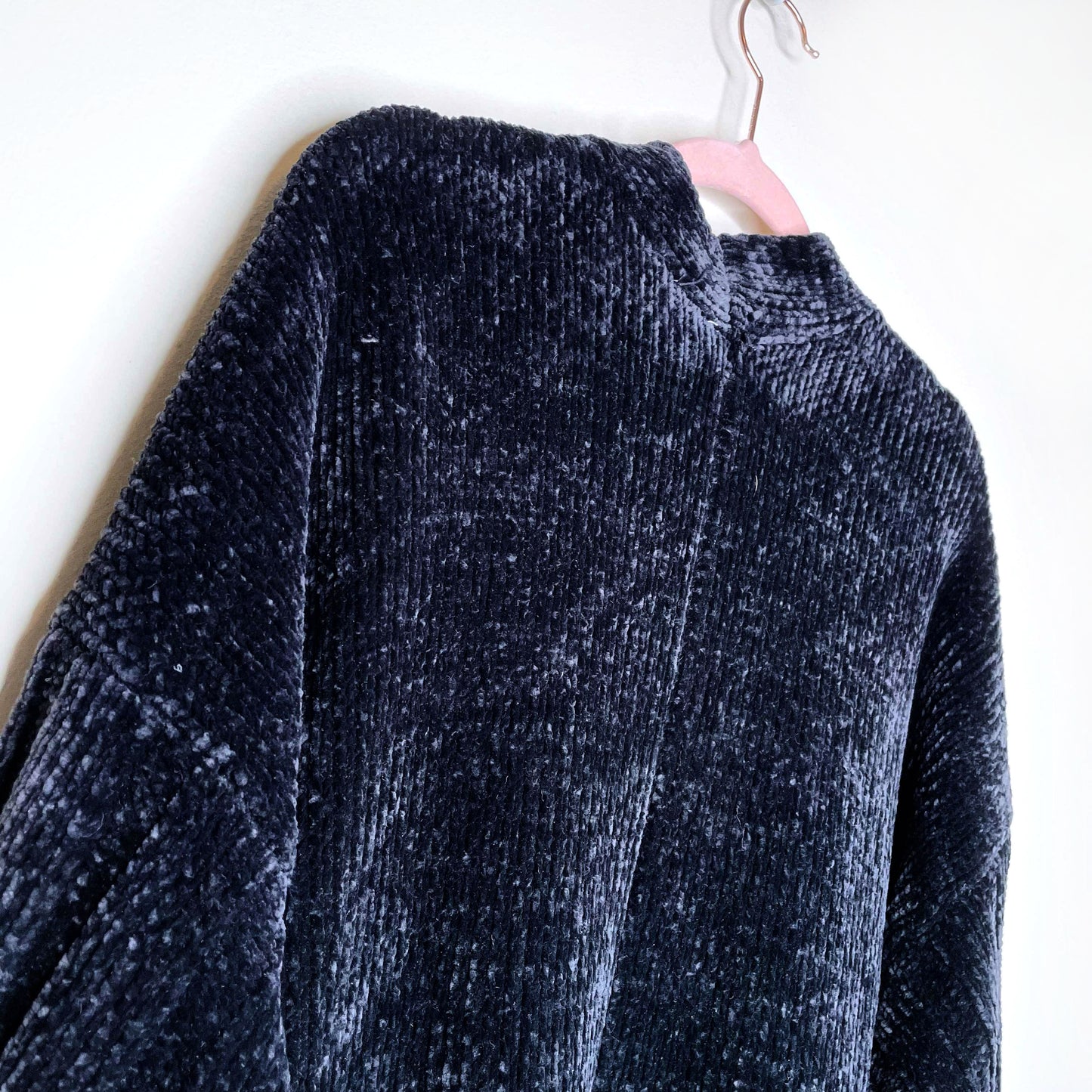 moth black oversized chenille open cardigan - size small