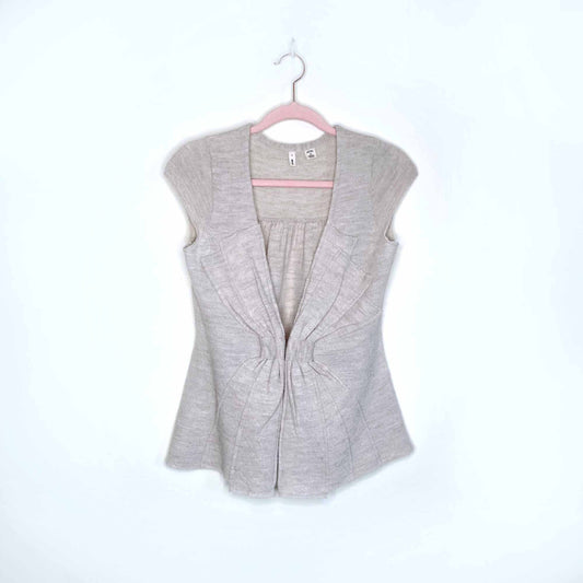 moth soaring beams bow cap sleeve cardigan sweater - size xs