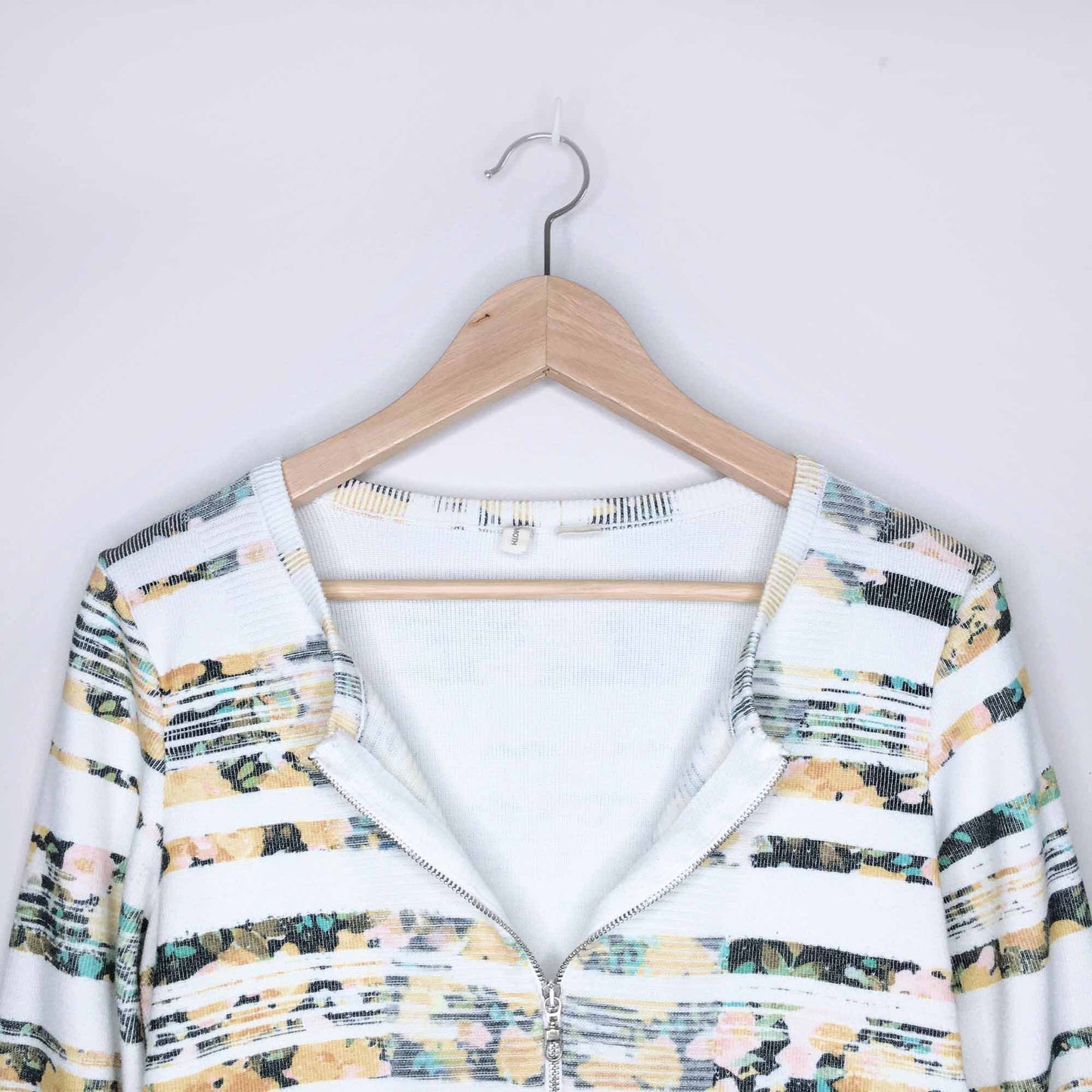 Moth Array zip floral stripe cardigan - size Medium