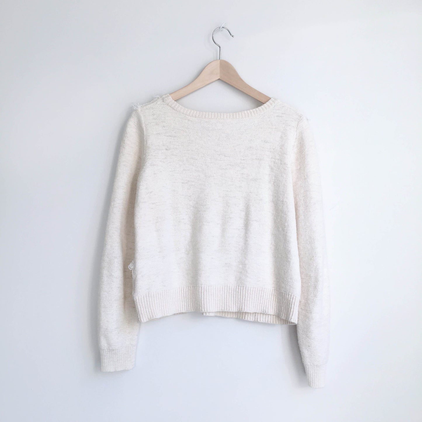 Moth Bramble mixed knit fringe sweater - size Small