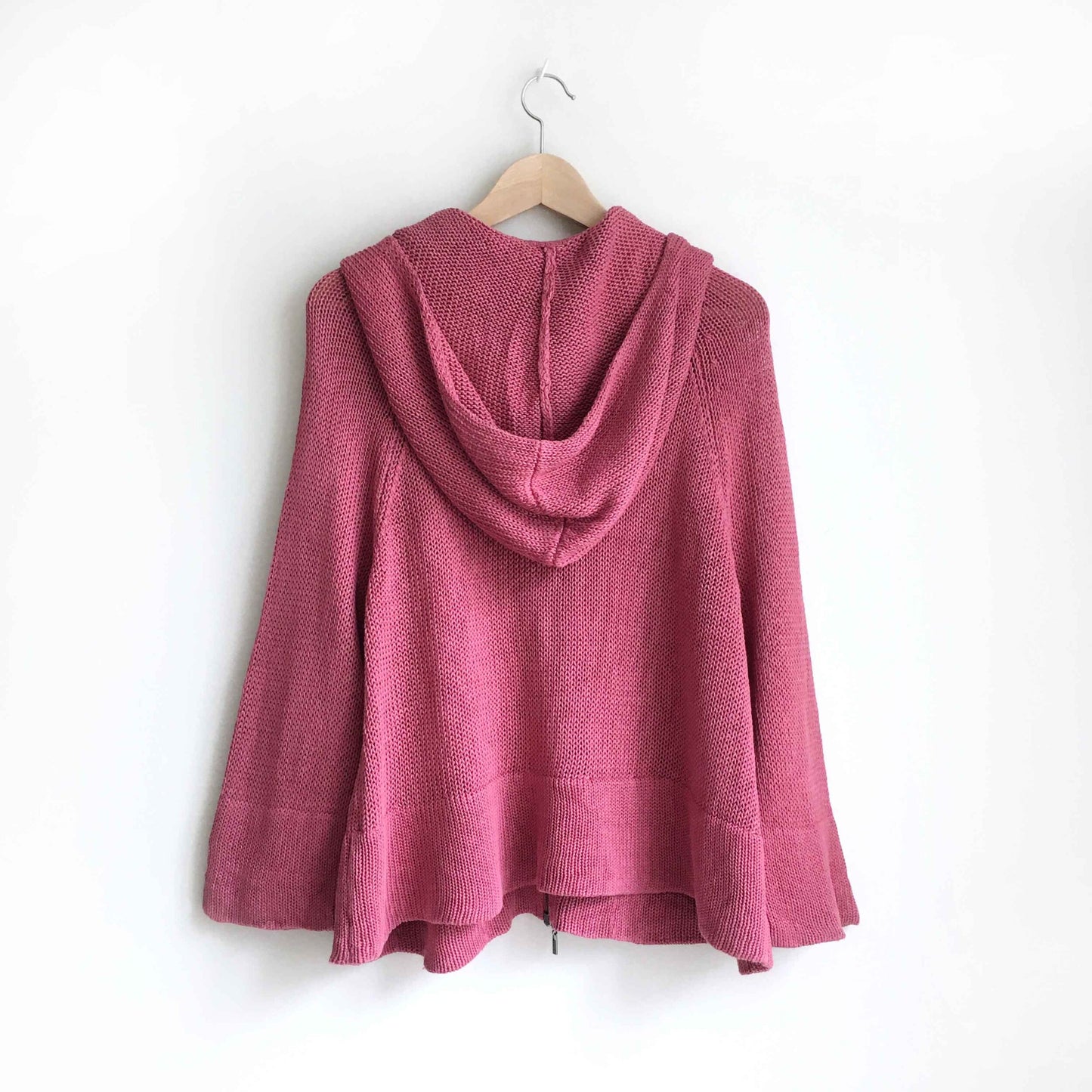 Anthropologie Moth linen zip pom pom hoodie - size Large