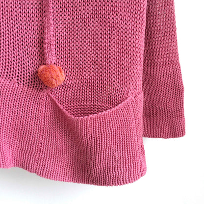 Anthropologie Moth linen zip pom pom hoodie - size Large