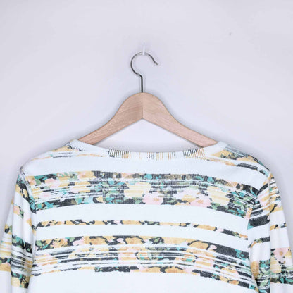 Moth Array zip floral stripe cardigan - size Medium