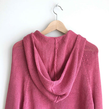 Anthropologie Moth linen zip pom pom hoodie - size Large