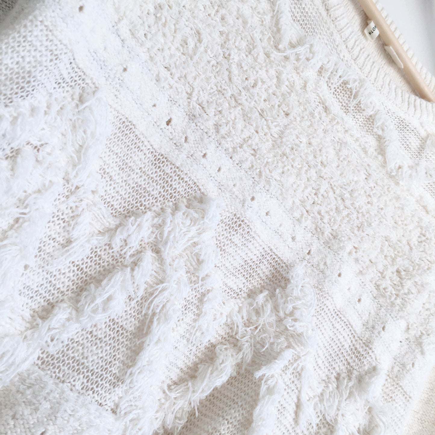 Moth Bramble mixed knit fringe sweater - size Small