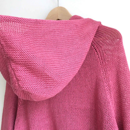 Anthropologie Moth linen zip pom pom hoodie - size Large