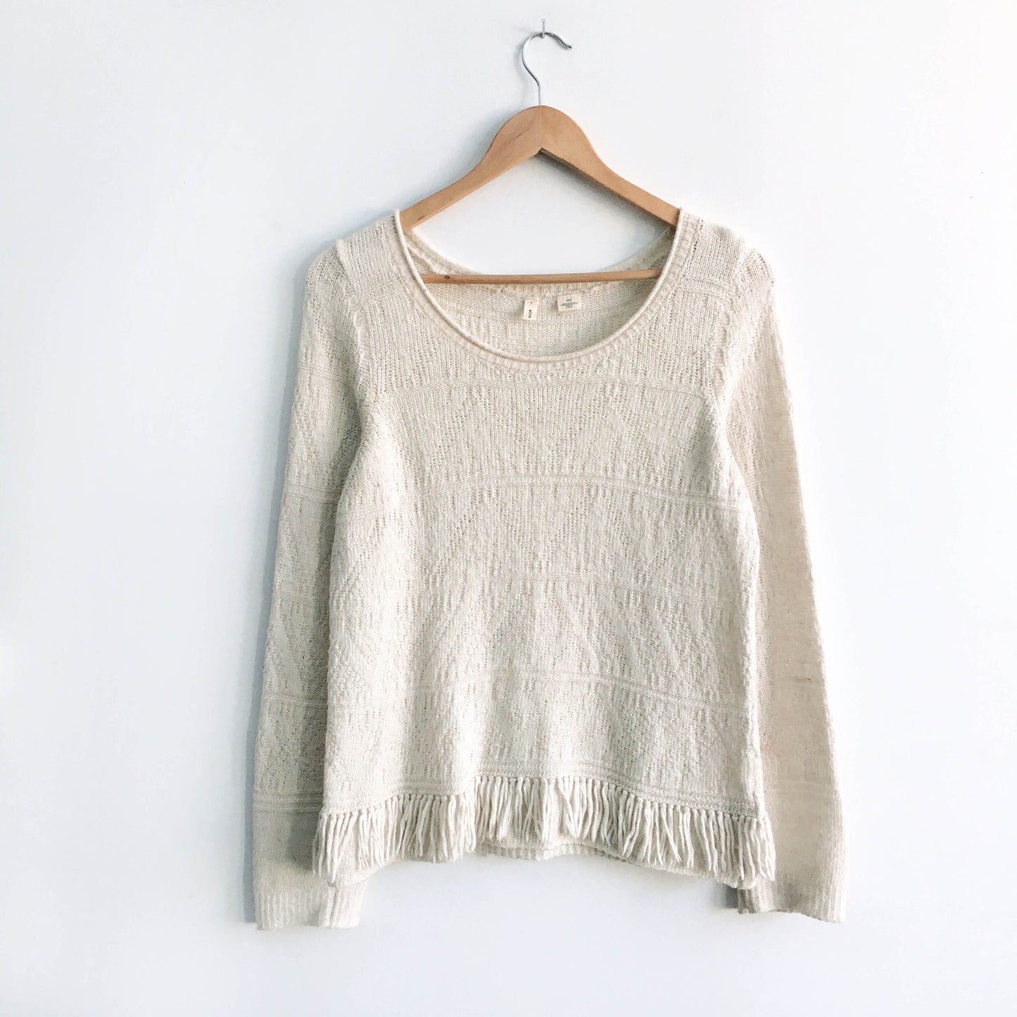 Moth fringe hem sweater - size Medium