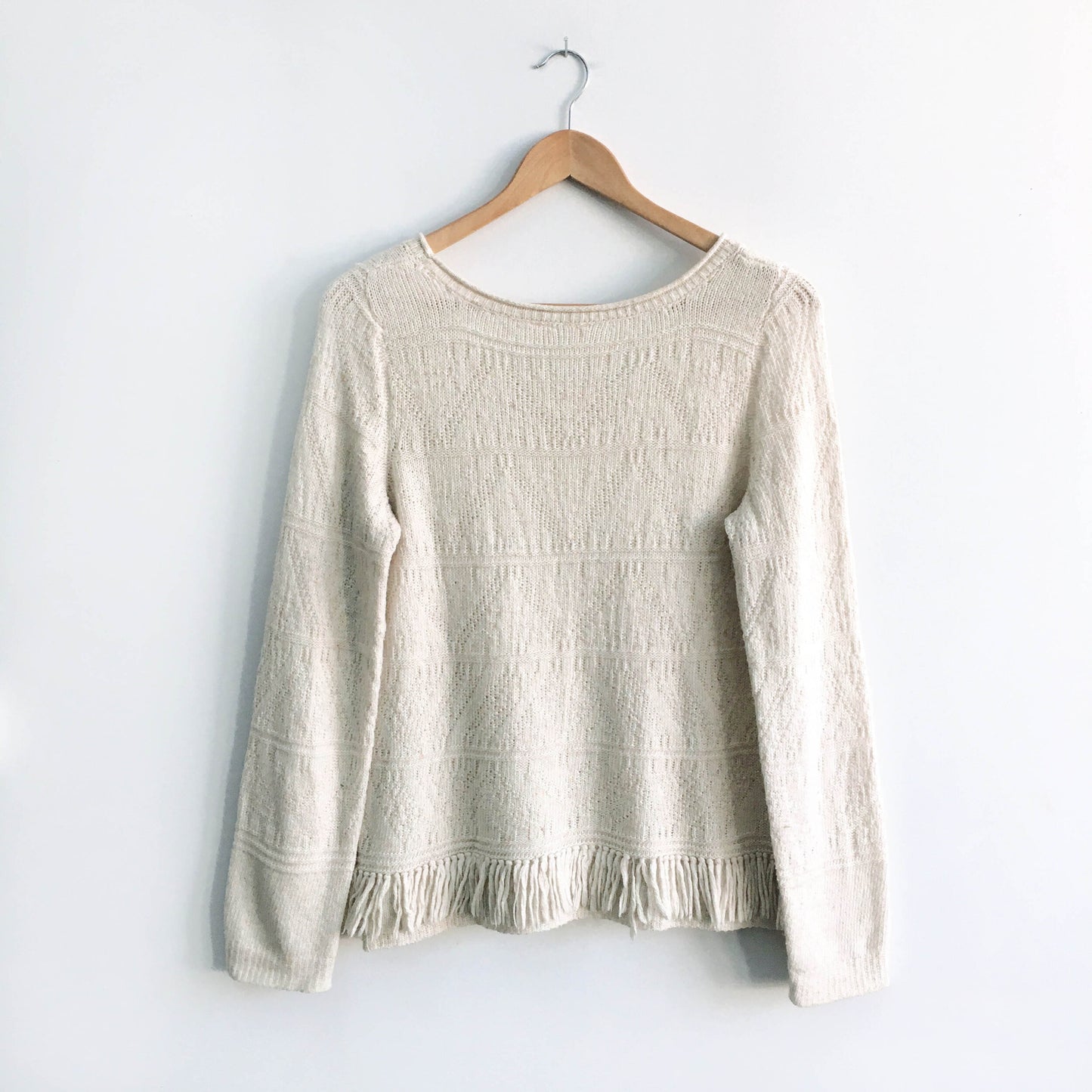 Moth fringe hem sweater - size Medium