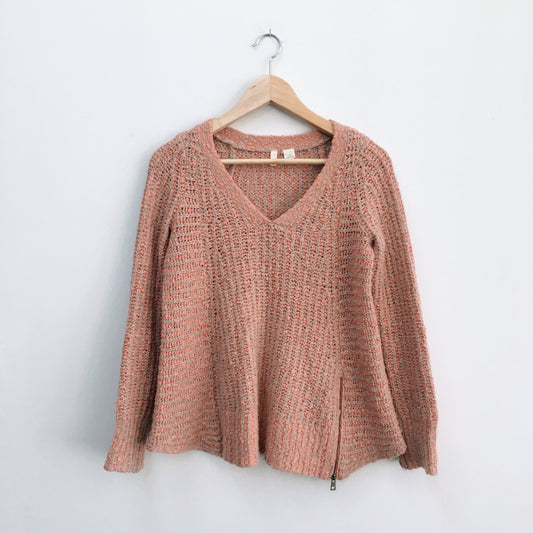 Moth zipped stitch pullover - size xs