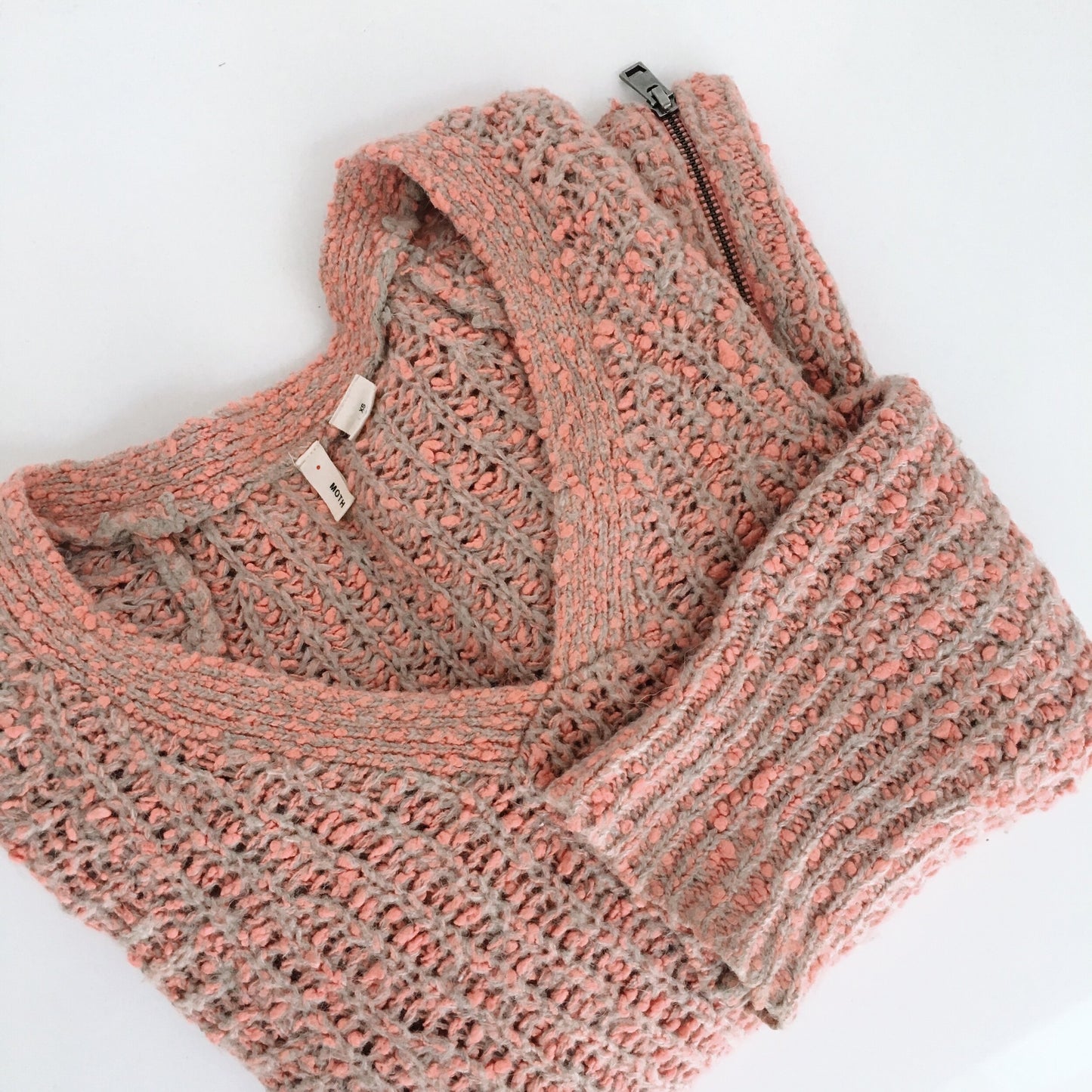 Moth zipped stitch pullover - size xs