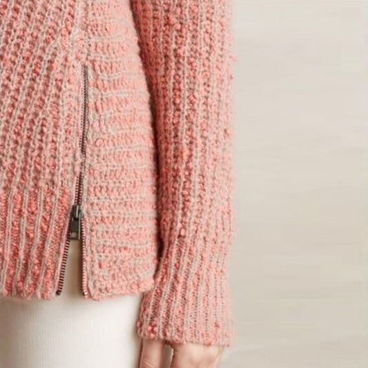 Moth zipped stitch pullover - size xs