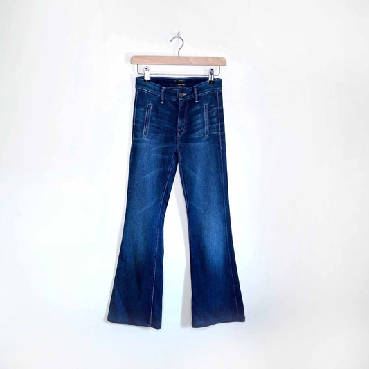 mother the drama 'cry of a peacock' wide leg jeans - size 25