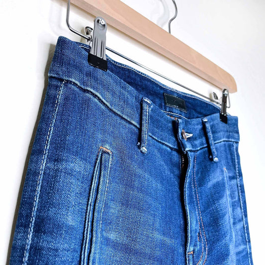 mother the drama 'cry of a peacock' wide leg jeans - size 25