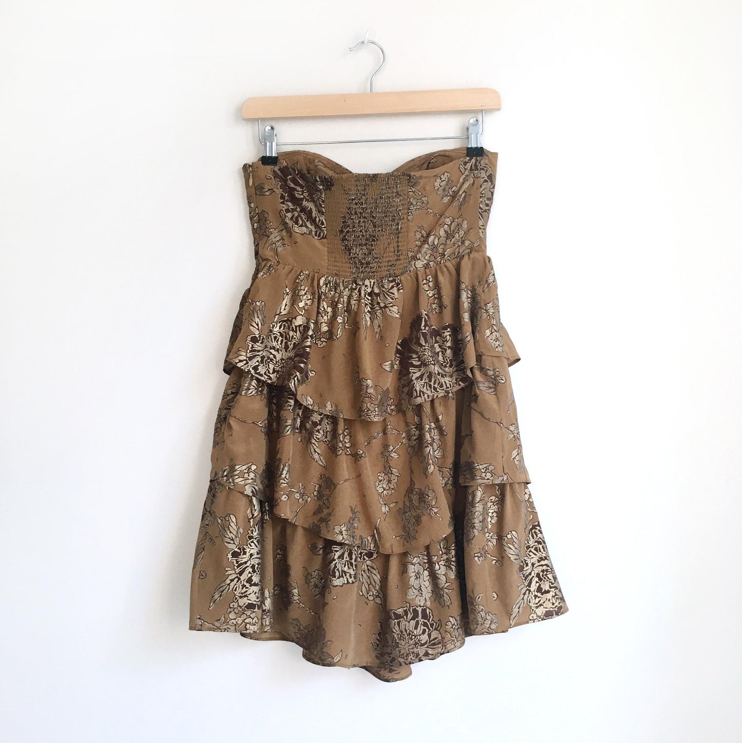 Moulinette Soeurs ruffled silk metallic dress - size 2