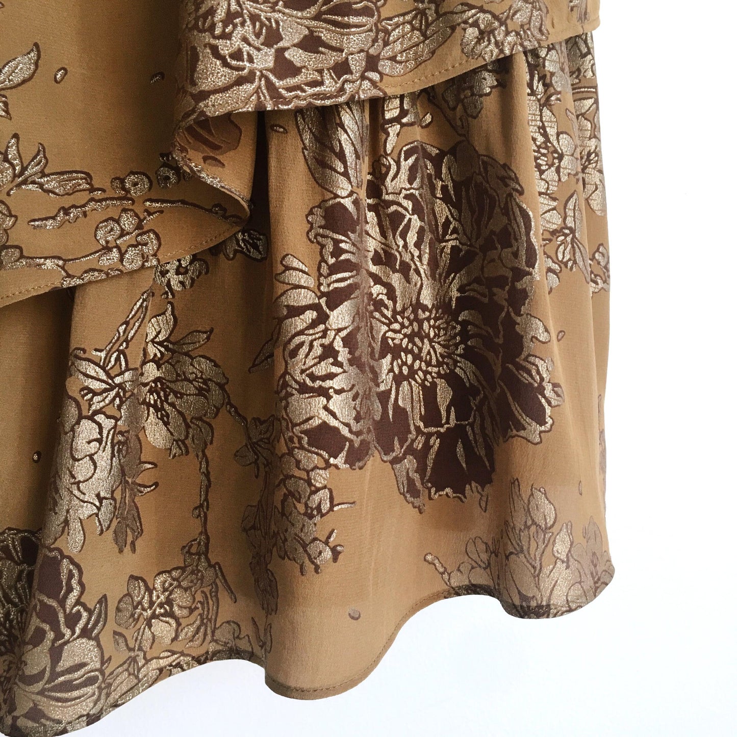 Moulinette Soeurs ruffled silk metallic dress - size 2