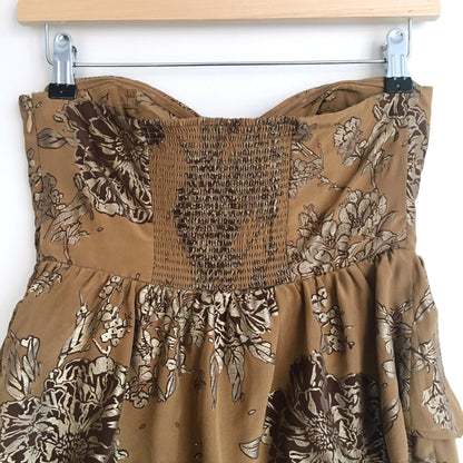 Moulinette Soeurs ruffled silk metallic dress - size 2