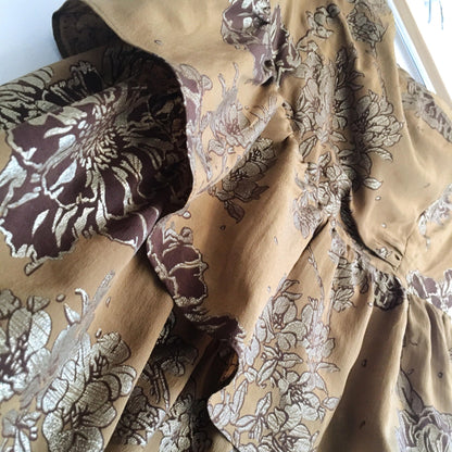 Moulinette Soeurs ruffled silk metallic dress - size 2