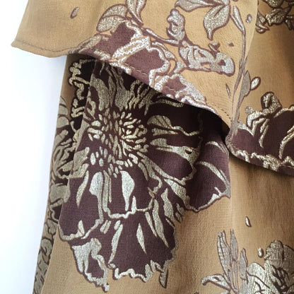 Moulinette Soeurs ruffled silk metallic dress - size 2