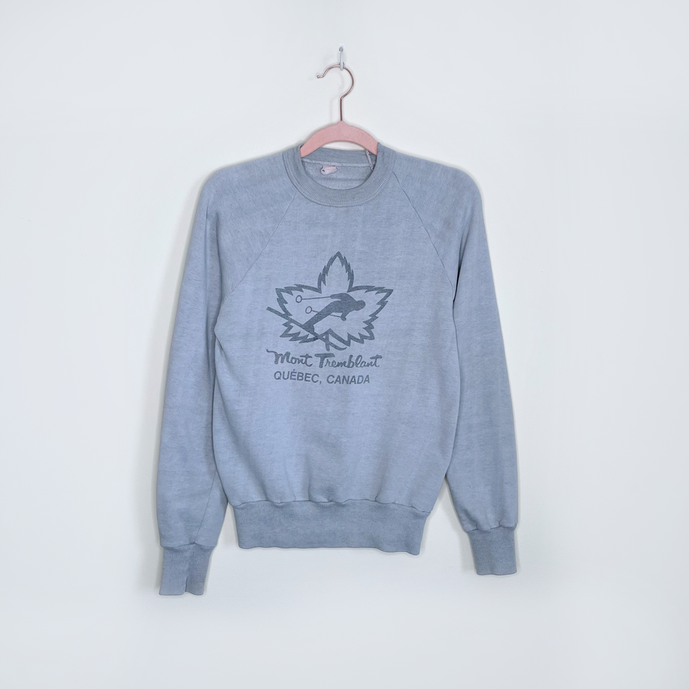 vintage 80s mont tremblant graphic print crewneck sweatshirt - size xs