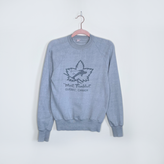 vintage 80s mont tremblant graphic print crewneck sweatshirt - size xs