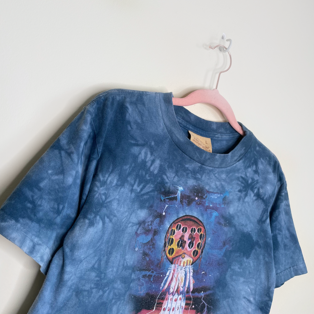 the mountain 2000's dream catcher cropped tie dye tee - size small