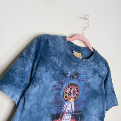 the mountain 2000's dream catcher cropped tie dye tee - size small