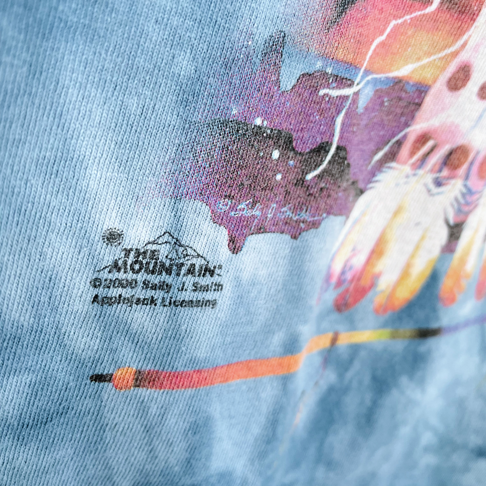 the mountain 2000's dream catcher cropped tie dye tee - size small