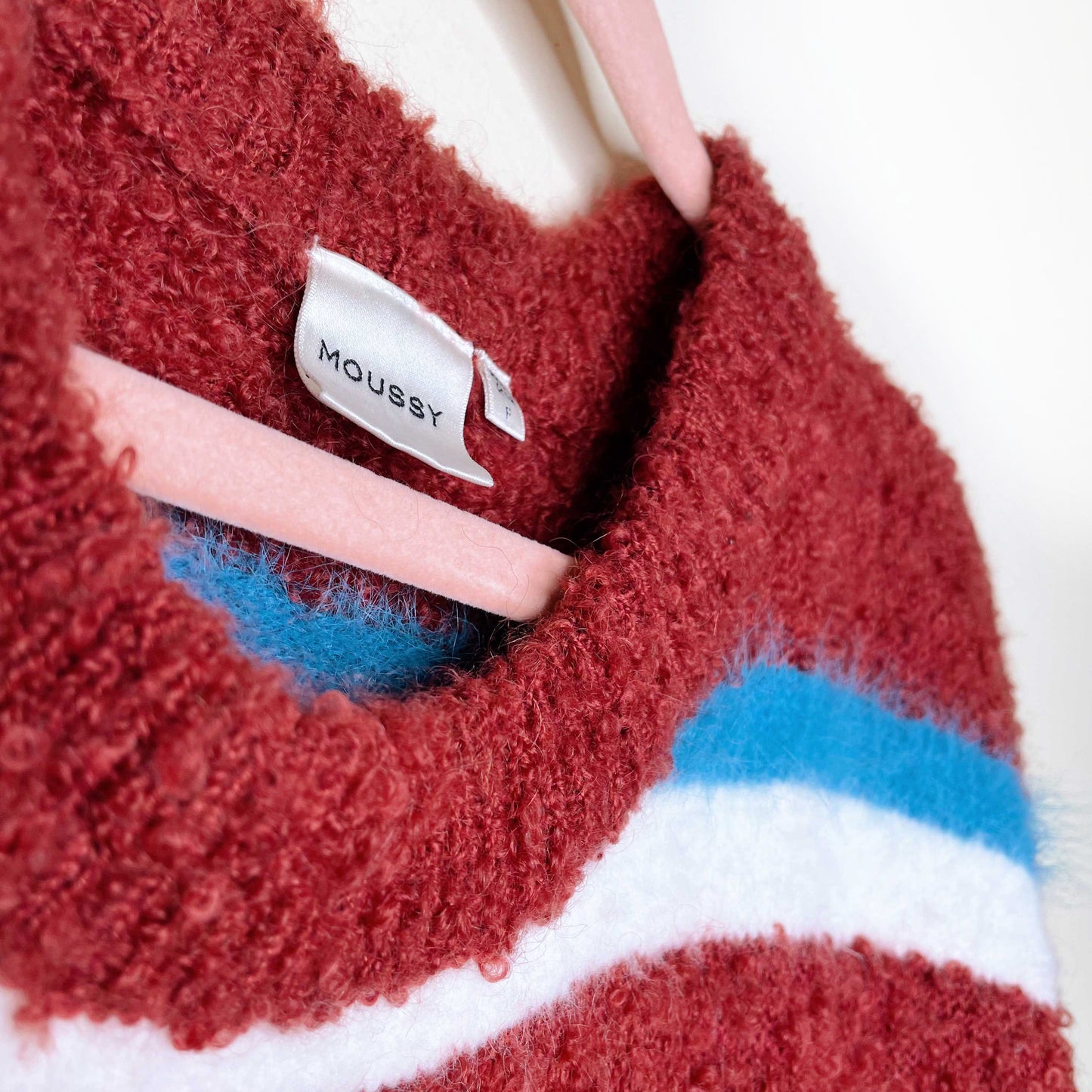 moussy wool-mohair blend striped chunky knit sweater - size OS