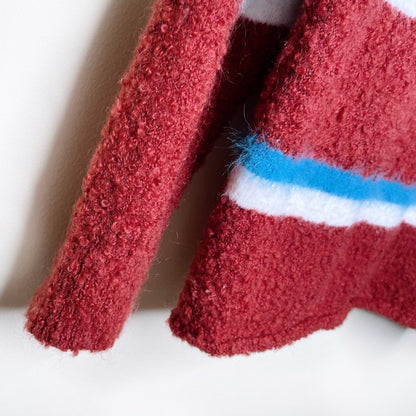 moussy wool-mohair blend striped chunky knit sweater - size OS