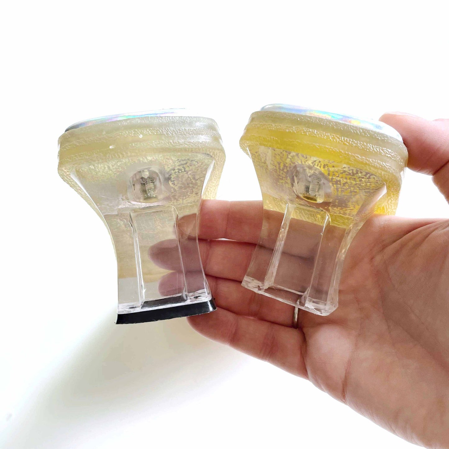 vintage mudd 90's mambo clear holographic heels - size 6