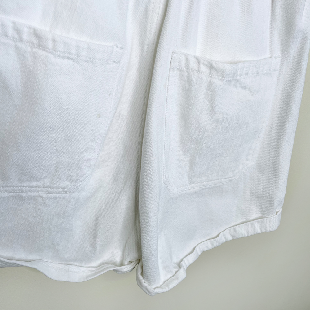 show me your mumu denim canon romper in sea salt - size large