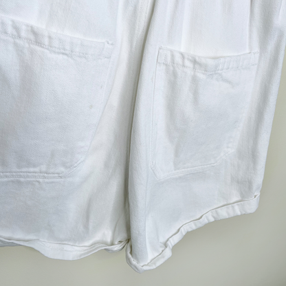 show me your mumu denim canon romper in sea salt - size large