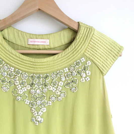 matthew williamson runway beaded silk dress - size 6