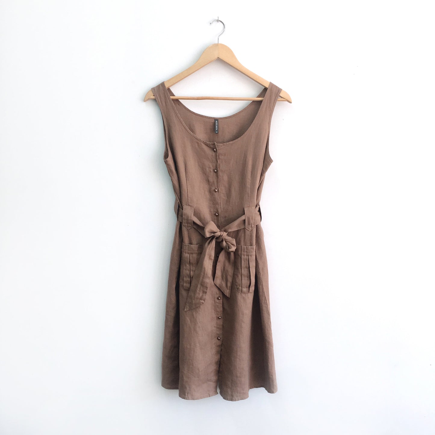Nafnaf Linen Shirt Dress - size 36