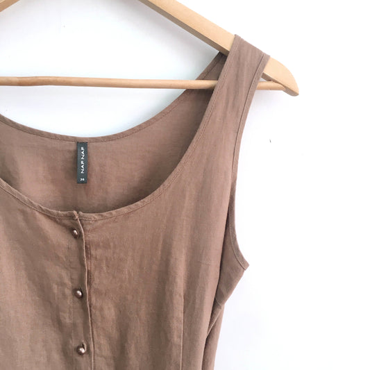 Nafnaf Linen Shirt Dress - size 36