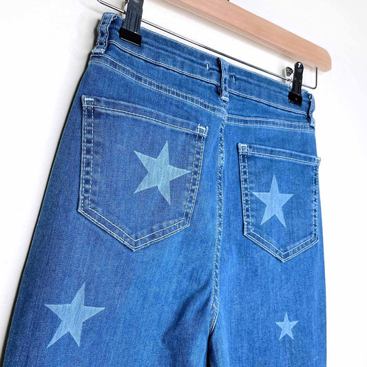 nastygal high rise star print bell bottoms - size 0