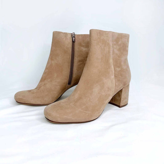 naturalizer westing tan suede heeled ankle boots - size 7