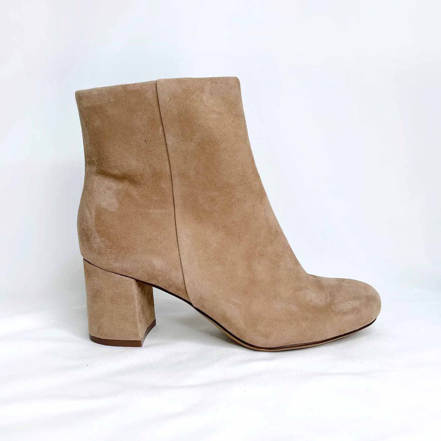naturalizer westing tan suede heeled ankle boots - size 7