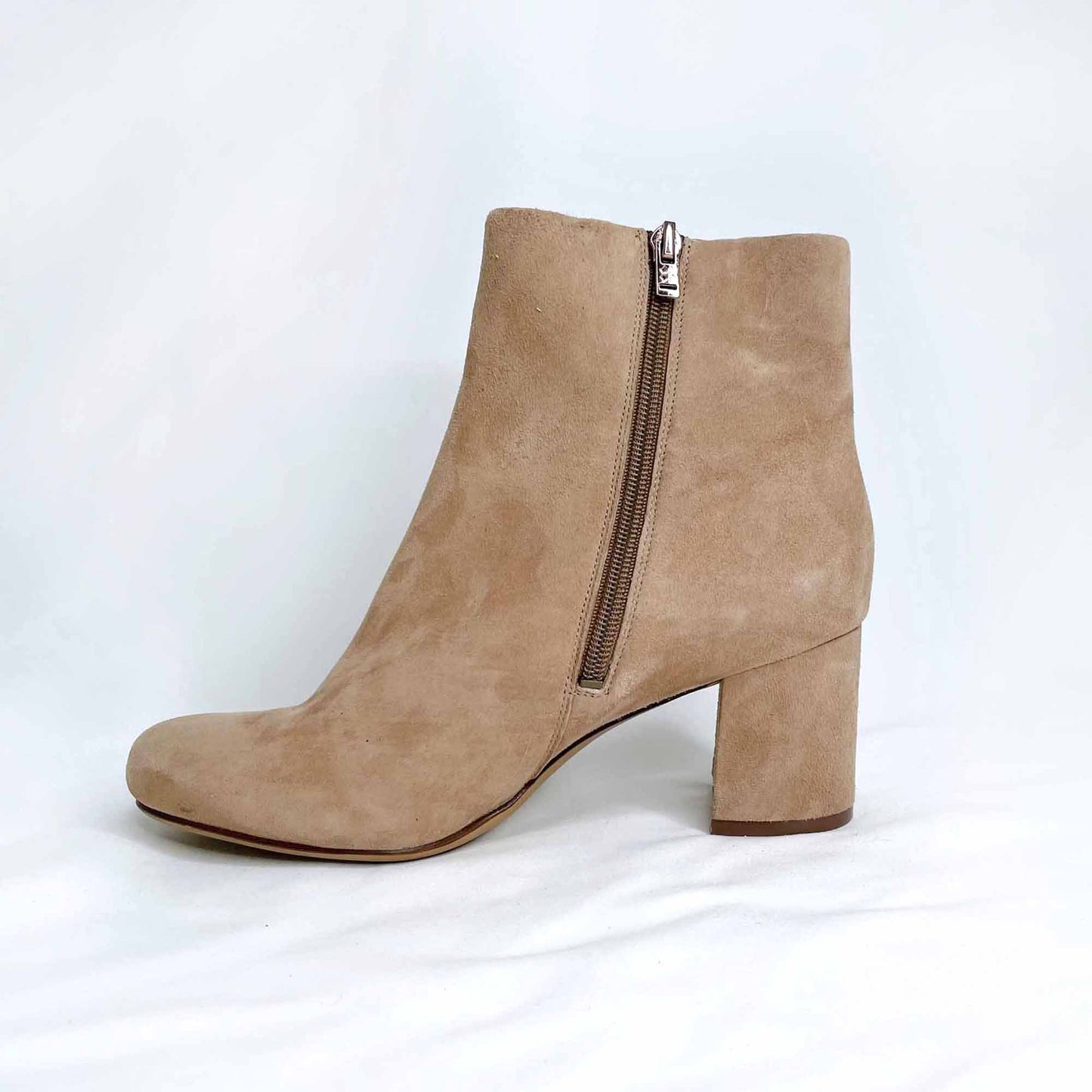 naturalizer westing tan suede heeled ankle boots - size 7