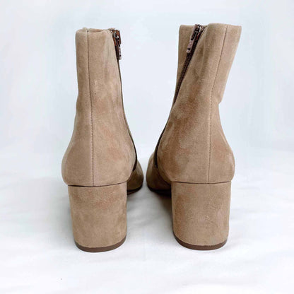 naturalizer westing tan suede heeled ankle boots - size 7