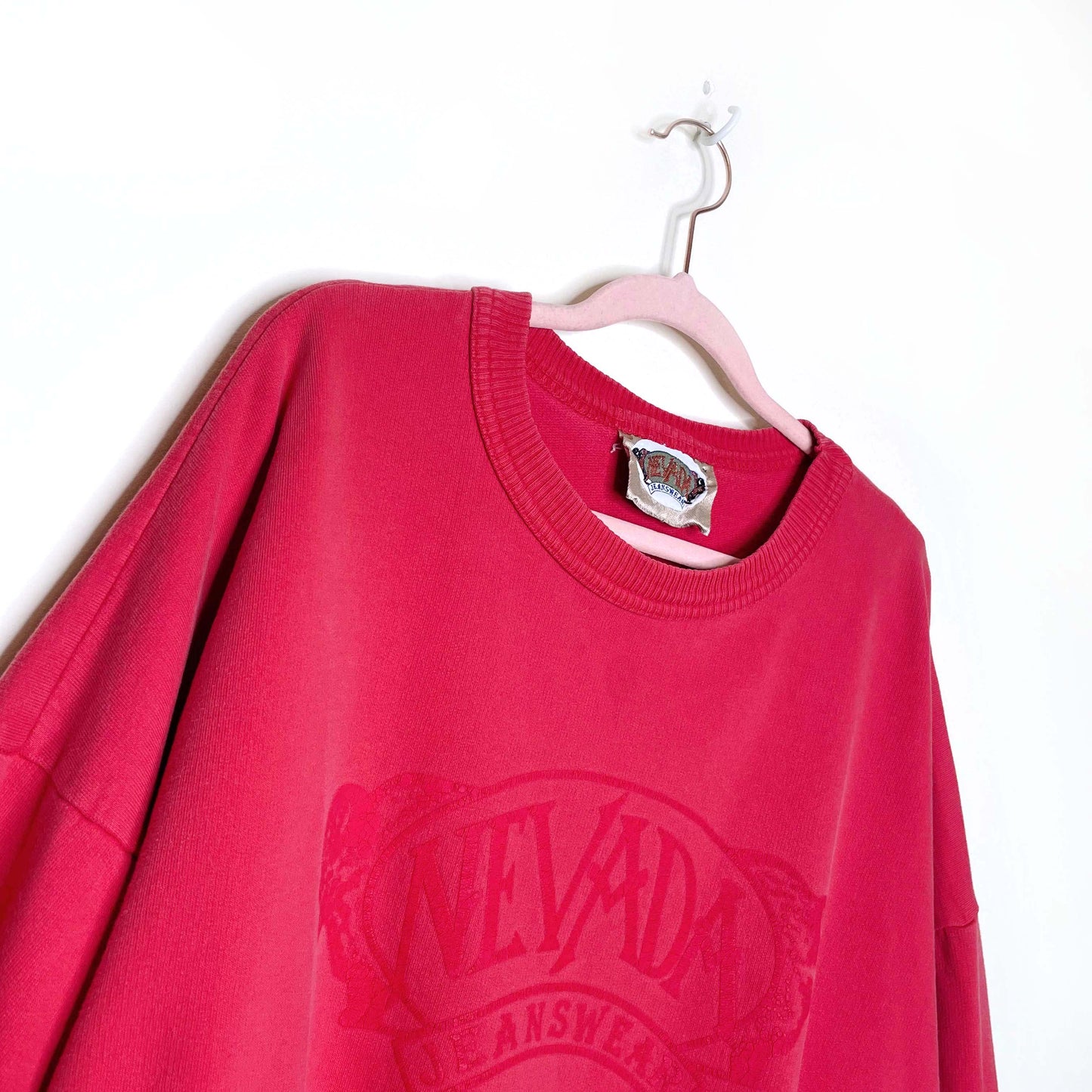 vintage 90s nevada jeanswear red logo crewneck sweatshirt - size xl