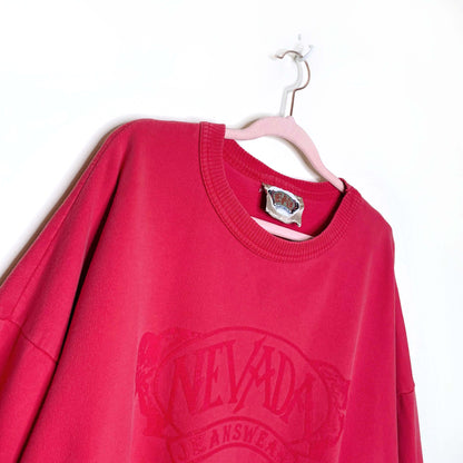 vintage 90s nevada jeanswear red logo crewneck sweatshirt - size xl
