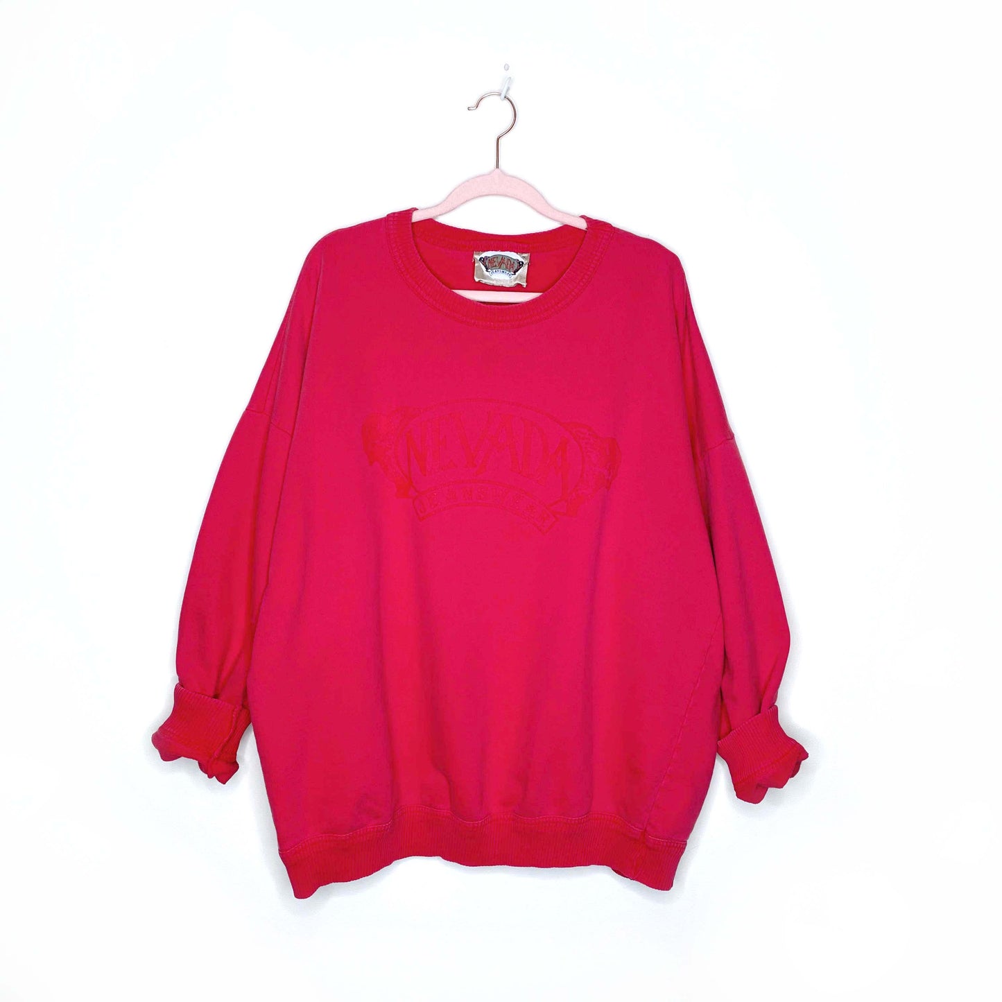vintage 90s nevada jeanswear red logo crewneck sweatshirt - size xl