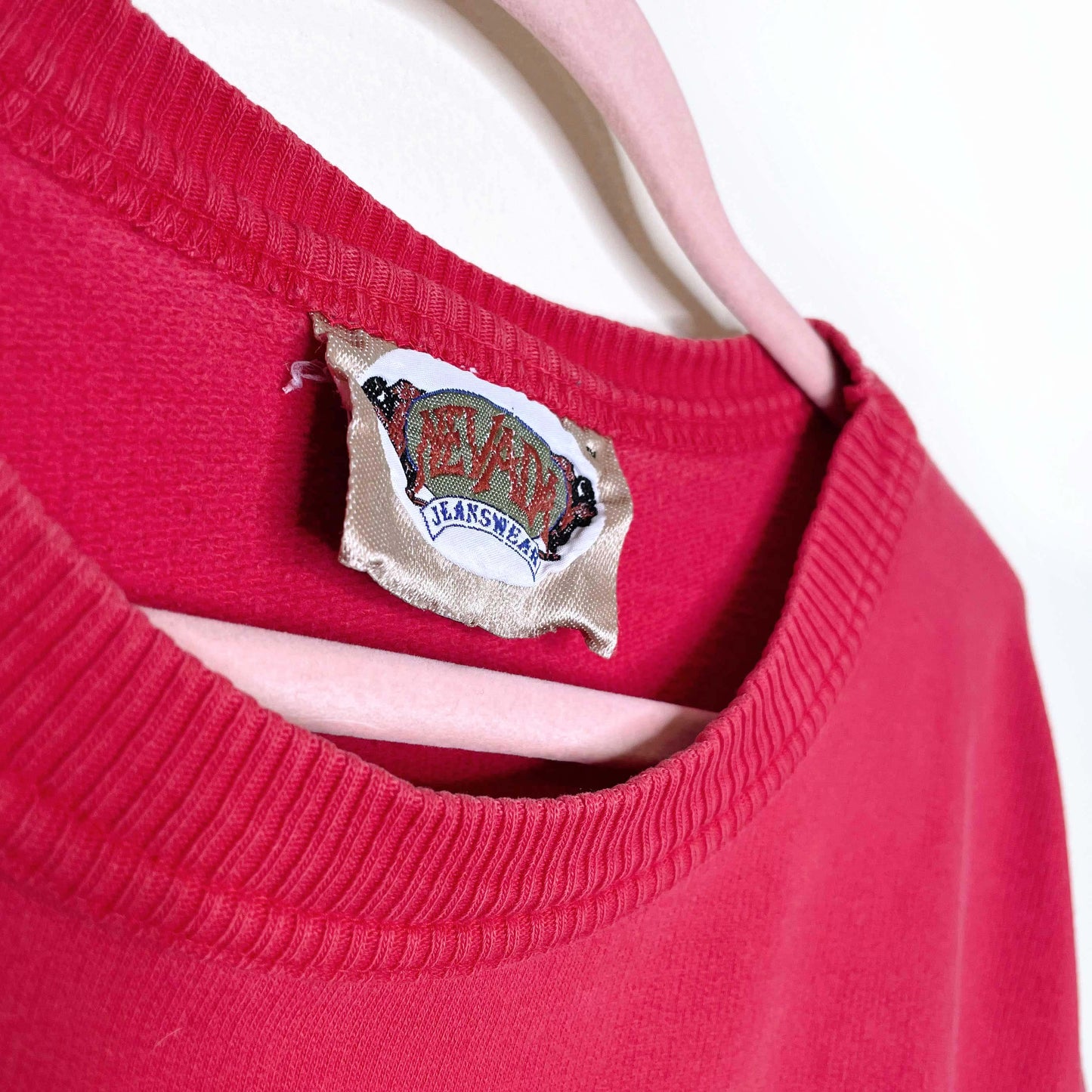 vintage 90s nevada jeanswear red logo crewneck sweatshirt - size xl